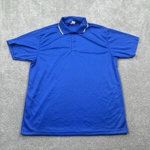 A4 Men's Coach Polo Shirt Size Large Royal Blue Blank Printable 2 Pack